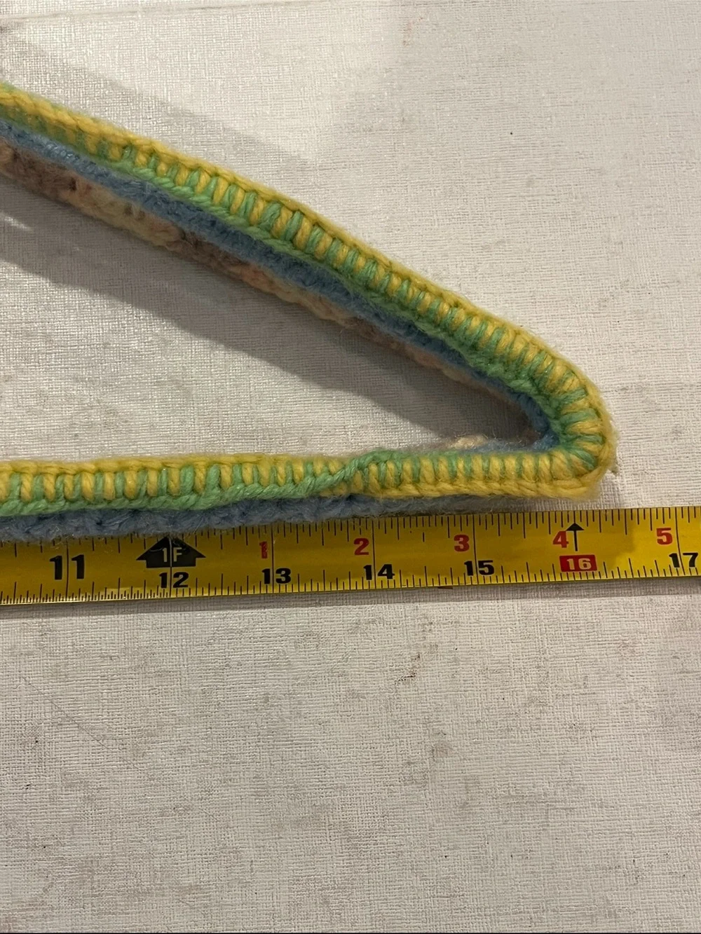 Vintage hand Knit /Crochet Multicolor Covered Hangers Set. Set of 3